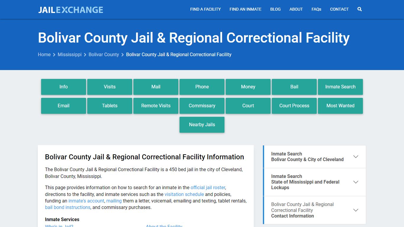 Bolivar County Jail & Regional Correctional Facility - Jail Exchange